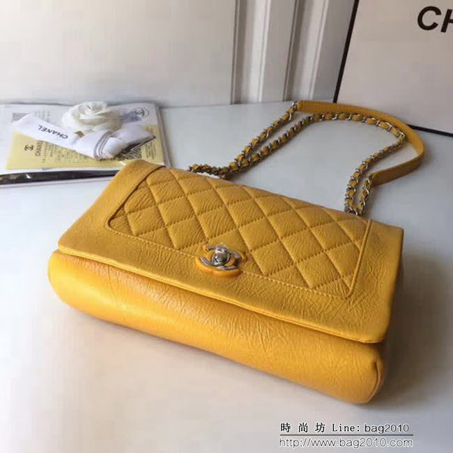 香奈兒CHANEL爆款Chanel 2018春夏最新57602 皺紋油臘皮棱格單肩斜挎休閒包 DSC1304